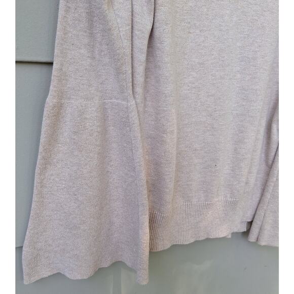 Sanctuary Bell Sleeves V neck Cotton blend Light Sweater Tan Beige Size S oversz - Picture 9 of 9